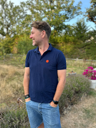 Men's Kultur Short Sleeved Cotton Polo Shirt by Loreak Mendian - Khaki, Navy
