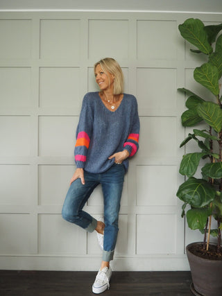 Soho Distressed Relaxed Fit Denim Jeans, Best Seller - Dark Indigo, Denim Blue, Ecru, Grey