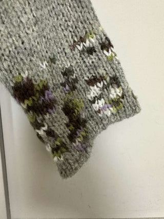 Edna Turtle Neck Jumper with Leopard Print Detail - Camel, Ecru and Grey