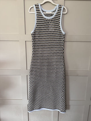 Chellie Knitted Dress by Moss Copenhagen - Camel/Pale Blue/Navy Blue