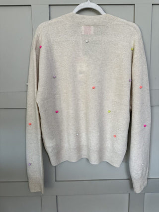 Little Pom Millie Cashmere Jumper by Brodie - Antique White