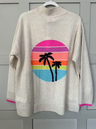 Malibu Sunset Cashmere Cardigan by Brodie - Ecru