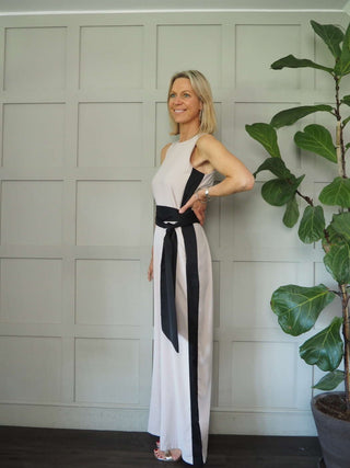 Cherisse Sleeveless, Wide Leg Jumpsuit with Contrasting Side Stripe - 4 Colour ways