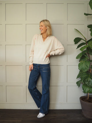 Little Pom Millie Cashmere Jumper by Brodie - Antique White