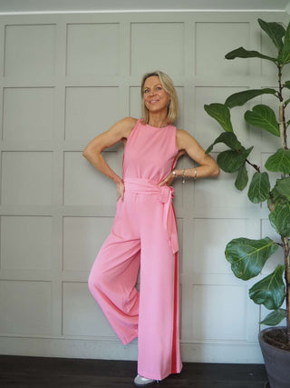Cherisse Sleeveless, Wide Leg Jumpsuit with Contrasting Side Stripe - 4 Colour ways