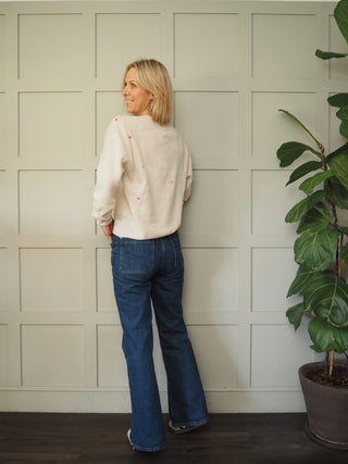 Little Pom Millie Cashmere Jumper by Brodie - Antique White