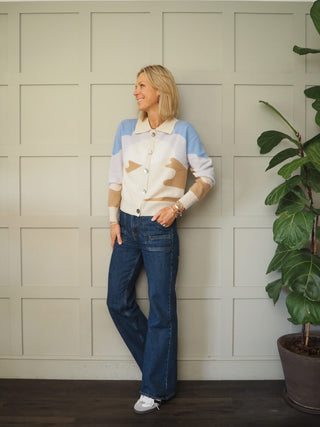 Wild West Cashmere Cardigan by Brodie - Ecru