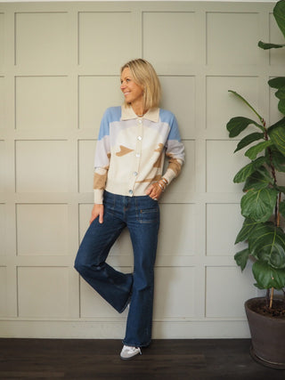 Wild West Cashmere Cardigan by Brodie - Ecru