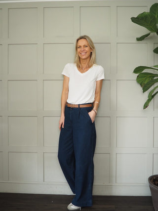 Columbine Silky Soft CREW Neck T Shirt by Soaked - Off White