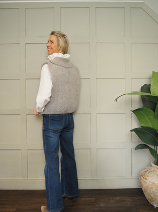 Marnie Mohair Mix Sleeveless Cardigan - Grey