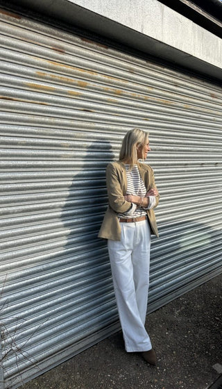 Barcelona Blazer with Fold Up Sleeves by Soaked - Fawn