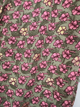 Litzia Silk Feel Wrap Dress with Floral Design - Blue, Pink