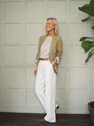 Barcelona Blazer with Fold Up Sleeves by Soaked - Fawn