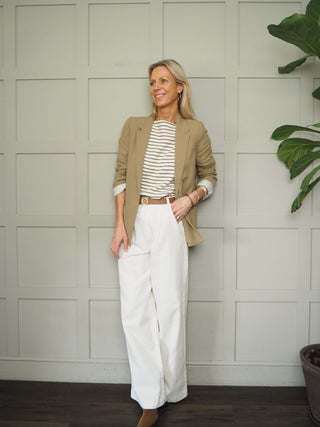 Barcelona Blazer with Fold Up Sleeves by Soaked - Fawn