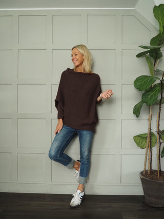 Rodeo Batwing On/Off The Shoulder Jumper - Cornflower Blue, Khaki, Navy Blue, Orange, Pink