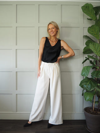 Rhea Camisole with Ruffle Detail - Black, Chocolate, Mushroom, Pale Pink