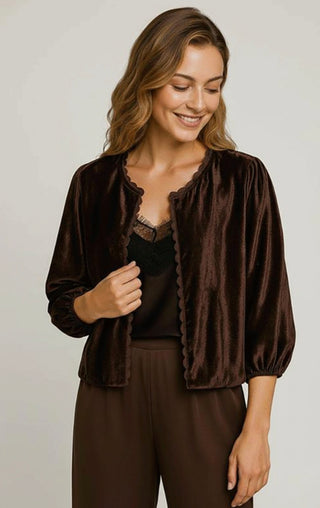 Bari Velvet Jacket by Luella - Black, Brown, Navy