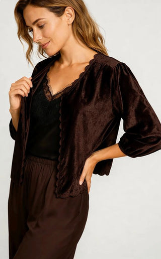 Bari Velvet Jacket by Luella - Black, Brown, Navy
