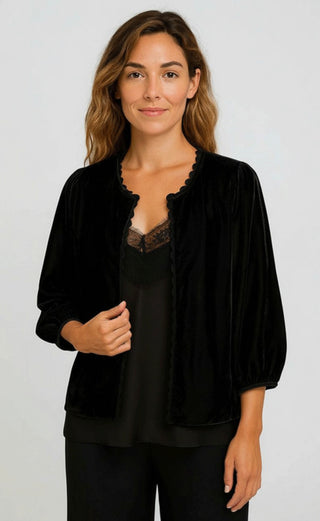 Bari Velvet Jacket by Luella - Black, Brown, Navy