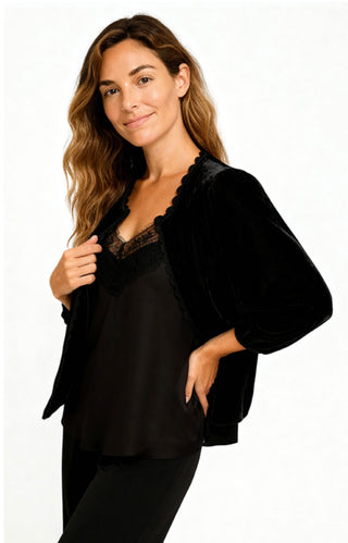 Bari Velvet Jacket by Luella - Black, Brown, Navy