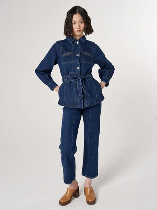 Willow Patched Pocket, High Rise Jeans with Double Waistband by Seventy Mochi - Americana