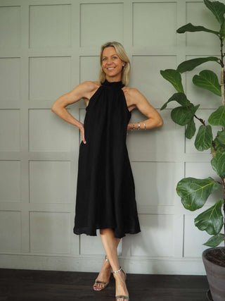Mika Halterneck Dress with Tie Back Detail - 8 Colours