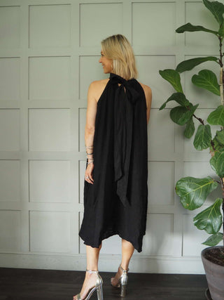 Mika Halterneck Dress with Tie Back Detail - 8 Colours