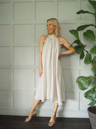 Mika Halterneck Dress with Tie Back Detail - 8 Colours