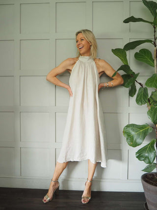 Mika Halterneck Dress with Tie Back Detail - 8 Colours