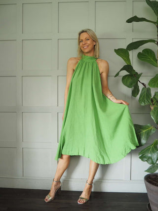 Mika Halterneck Dress with Tie Back Detail - 8 Colours