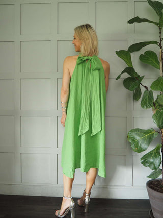 Mika Halterneck Dress with Tie Back Detail - 8 Colours