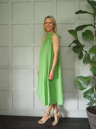 Mika Halterneck Dress with Tie Back Detail - 8 Colours