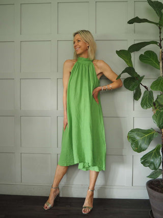 Mika Halterneck Dress with Tie Back Detail - 8 Colours