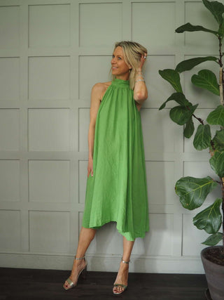 Mika Halterneck Dress with Tie Back Detail - 8 Colours