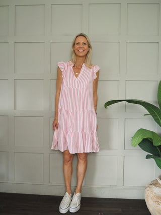 Tash Cheesecloth Dress - Blue, Pink, Stone