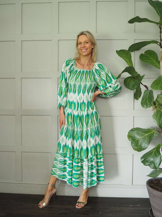 Fast Maxi Dress with Ruched Bodice - Cobalt and Navy Blue