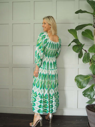 Fast Maxi Dress with Ruched Bodice - Cobalt and Navy Blue