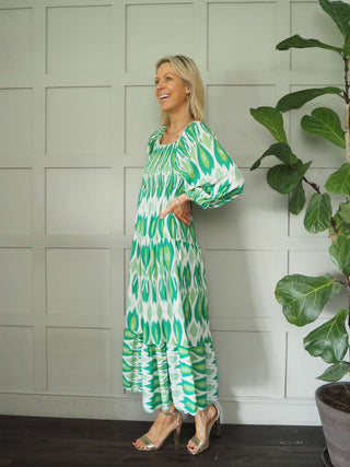 Fast Maxi Dress with Ruched Bodice - Cobalt and Navy Blue