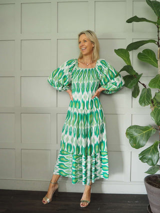 Fast Maxi Dress with Ruched Bodice - Cobalt and Navy Blue