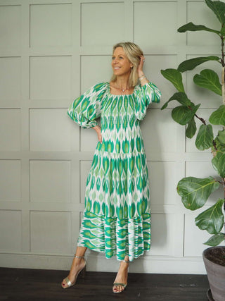 Fast Maxi Dress with Ruched Bodice - Cobalt and Navy Blue