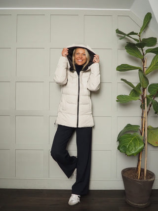 Jolanda Reversible Short Padded Coat, With High Neck &amp; Fleece Lined Pockets by Rino &amp; Pelle - Hunter/Tango and Stone/Black