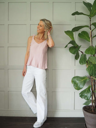 Winnette Tie Strap Camisole - Black, Champagne, Dusty Rose