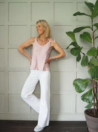 Winnette Tie Strap Camisole - Black, Champagne, Dusty Rose