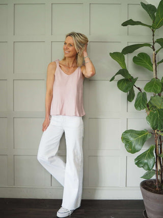 Winnette Tie Strap Camisole - Black, Champagne, Dusty Rose