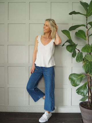 Winnette Tie Strap Camisole - Black, Champagne, Dusty Rose