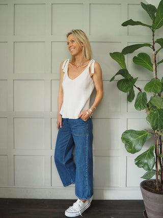 Winnette Tie Strap Camisole - Black, Champagne, Dusty Rose