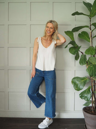 Winnette Tie Strap Camisole - Black, Champagne, Dusty Rose