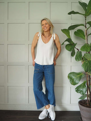 Winnette Tie Strap Camisole - Black, Champagne, Dusty Rose