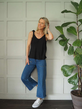 Winnette Tie Strap Camisole - Black, Champagne, Dusty Rose