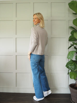 Nill Polo Neck Cashmere Mix Jumper - Mushroom